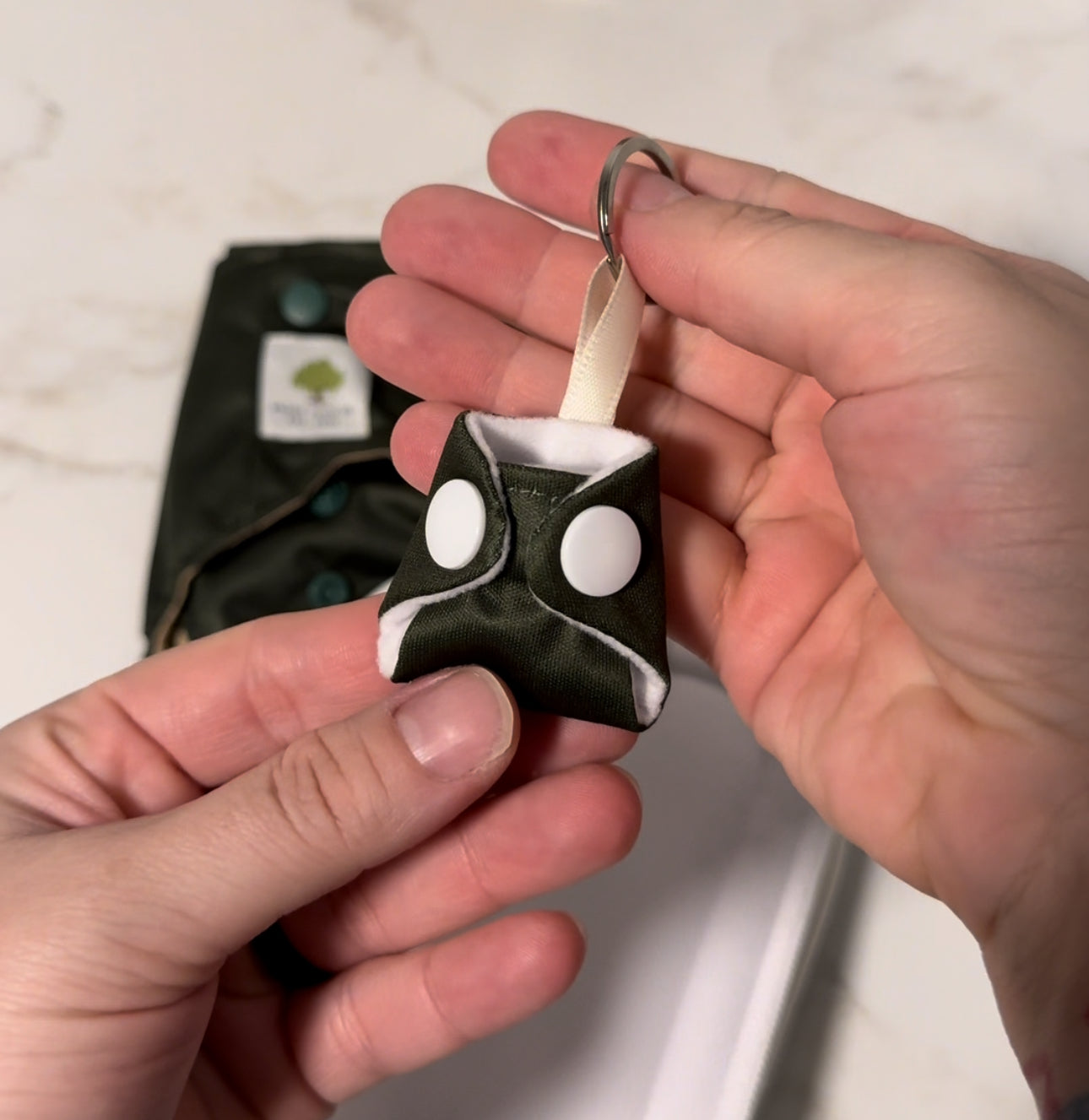 mini cloth diaper keychain Willow Cloth co